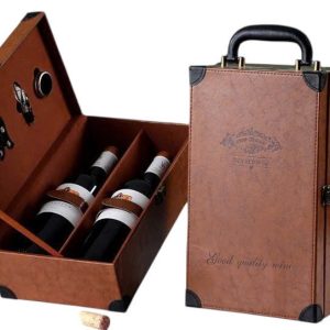 Hộp gỗ đựng rượu vang 2 chai – Sang trọng & đẳng cấp