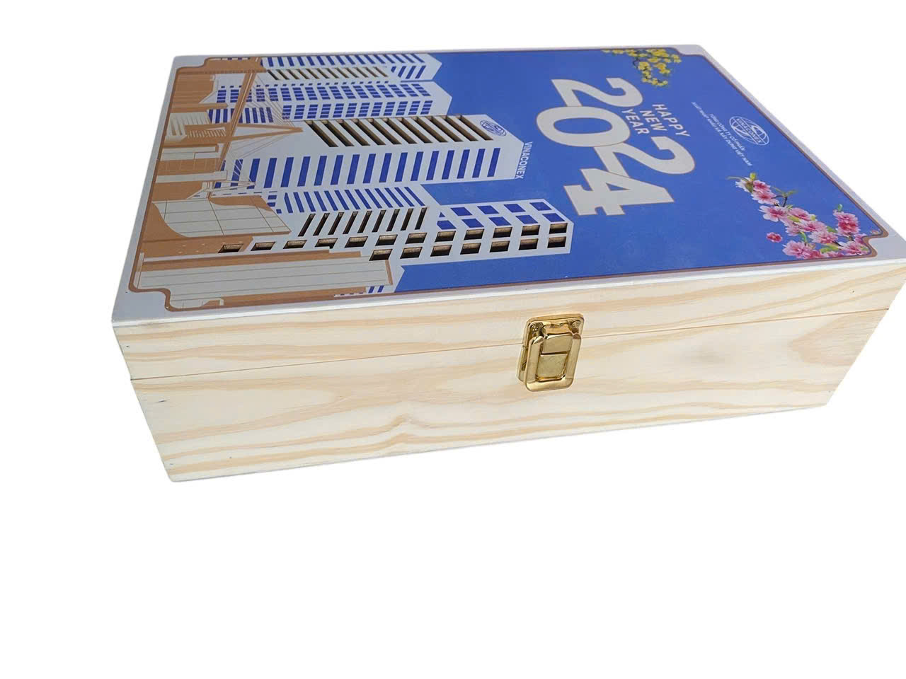 Hộp gỗ đựng rượu vang 1 chai – Quà tặng doanh nghiệp ý nghĩa