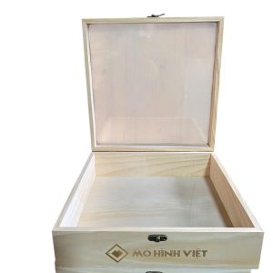 Hộp gỗ rượu vang có phụ kiện – Bộ quà tặng trọn vẹn