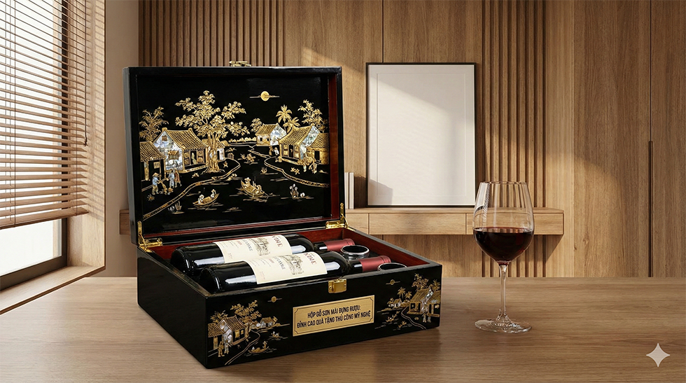 Hộp Gỗ Sơn Mài Đựng Rượu: Đỉnh Cao Quà Tặng Thủ Công Mỹ Nghệ