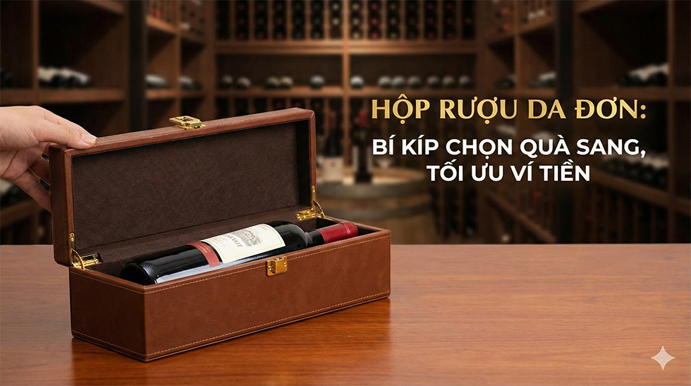 Hộp rượu da đơn: Bí kíp chọn quà sang, tối ưu ví tiền