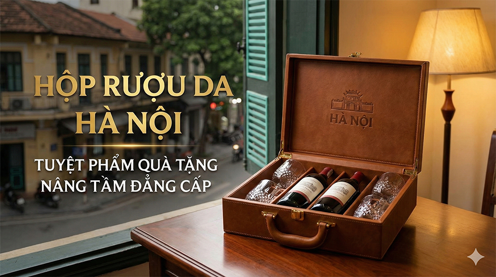 Hộp rượu da Hà Nội: Tuyệt phẩm quà tặng nâng tầm đẳng cấp
