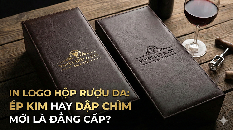 In logo hộp rượu da: Ép kim hay dập chìm mới là Đẳng Cấp?