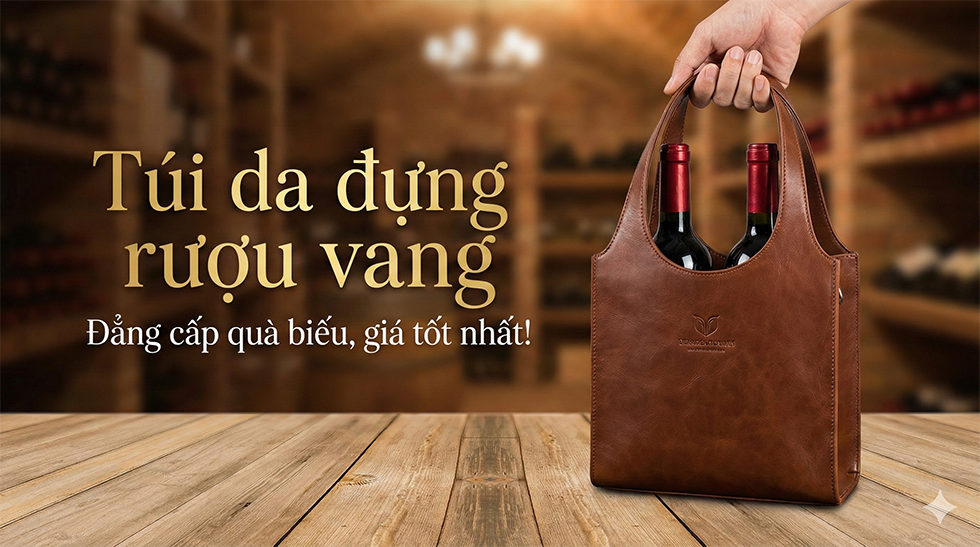 Túi da đựng rượu vang: Đẳng cấp quà biếu, giá tốt nhất!